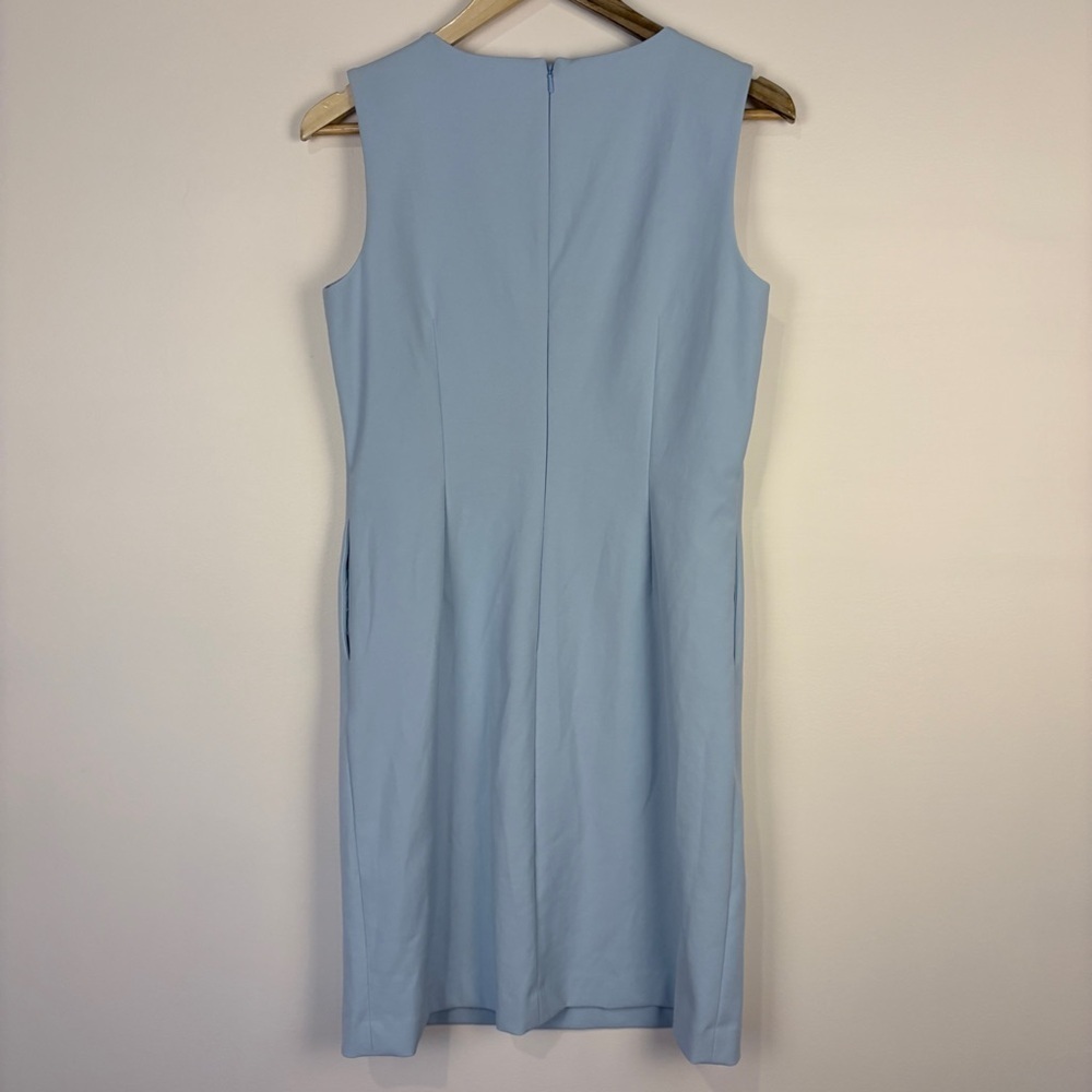 Brooks Brothers Blue Beaded Embroidered Sleeveless Shift Dress - Picture 7 of 10